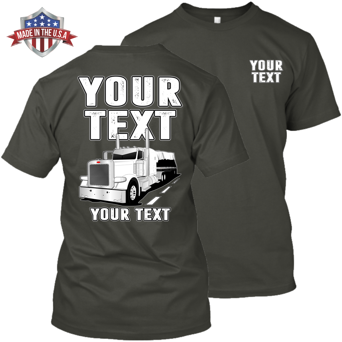 Peterbilt Flatbed - Your Text - Full Truck