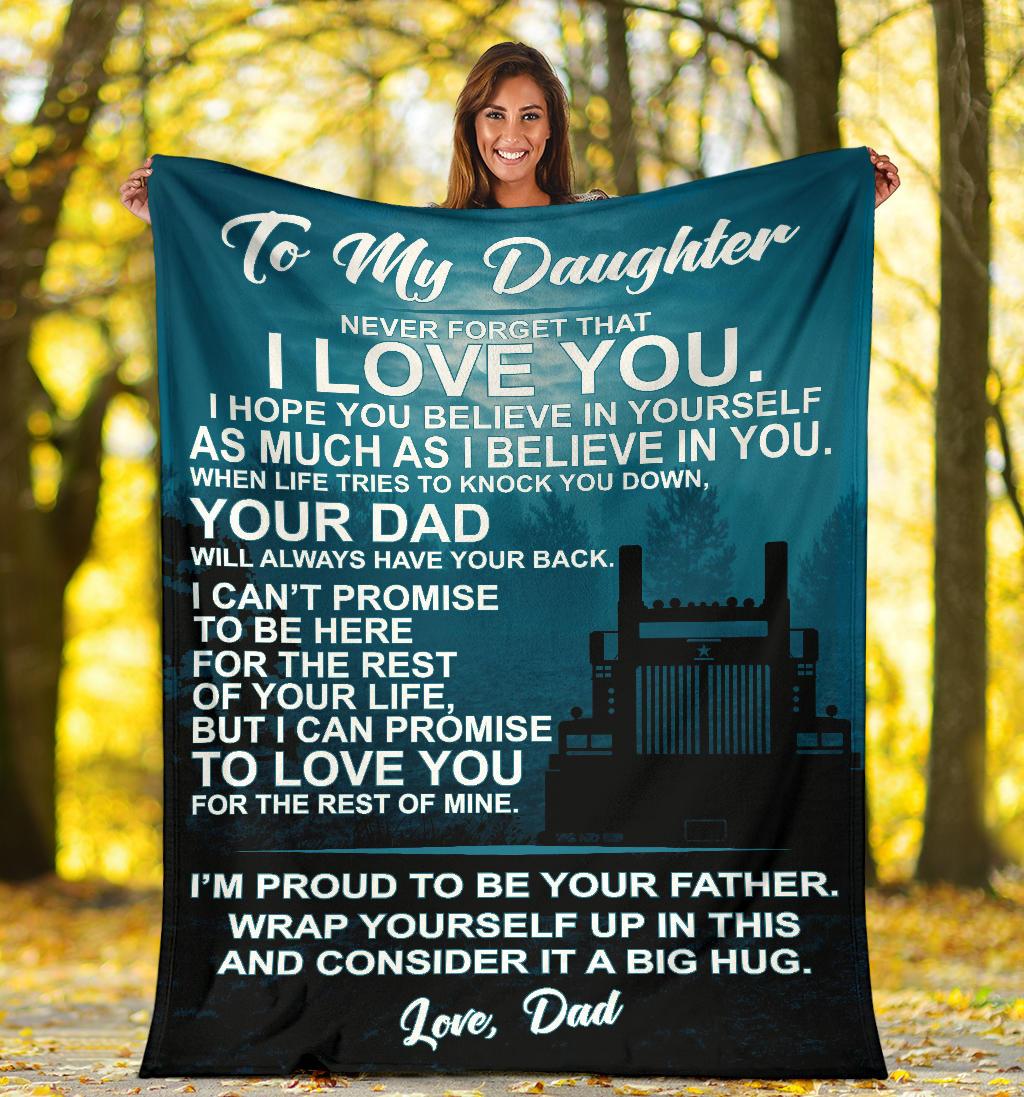 To My Daughter Fleece Blanket Western Star Free Shipping