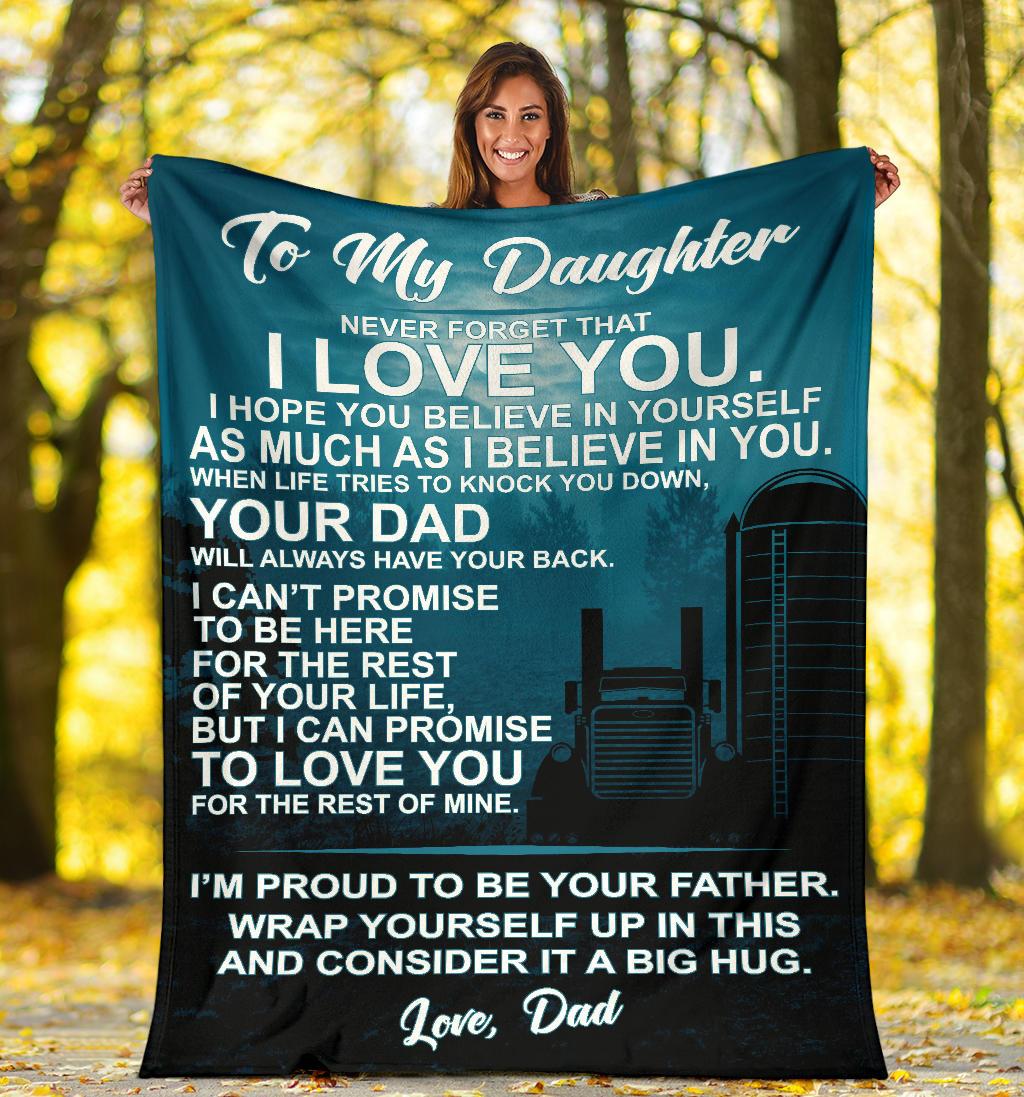 To My Daughter Fleece Blanket Pete Grain Hauler Free Shipping