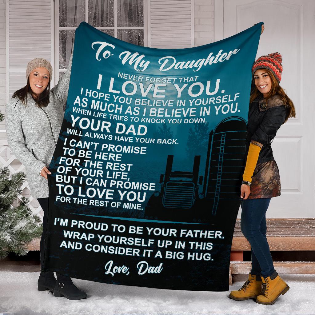 To My Daughter Fleece Blanket Pete Grain Hauler Free